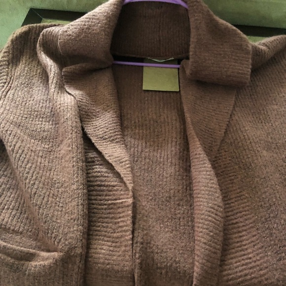 Soft Fur Open Cardigan- BRICK - Picture 5 of 8